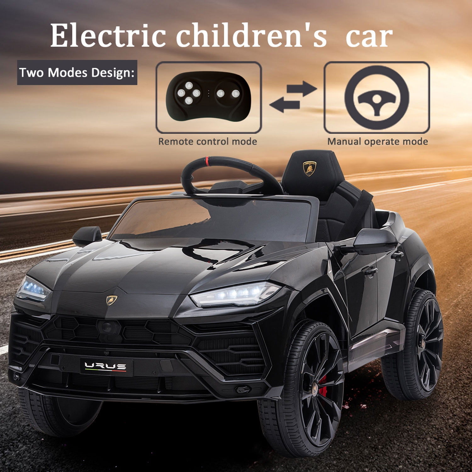 12V Battery Powered Electric Ride On Car for Kids w/ Parent Control