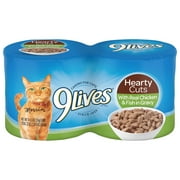 9Lives Hearty Cuts with Real Chicken & Fish in Gravy Wet Cat Food, 5.5 oz. Can, 4 Count