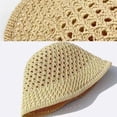 thumbnail image 5 of SikaFu Bucket Hat Spring Summer Hollow Knitted Hat Solid Color Sunhat Fisherman Caps Casual Foldable Beach Cap Outdoor Sun Shield Hat, 5 of 6