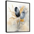 thumbnail image 2 of Designart "Feathers Sumi Asian Painting II" Asian Floater Framed Canvas Wall Art, 2 of 7