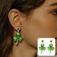 thumbnail image 7 of Fiaya Women Glitter Statement Shamrock Earrings, Vintage Fancy Cluster Crystal Drop Dangle Earrings, Fashion Jewelry Gift for Women (Green), 7 of 7