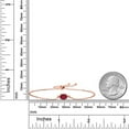 thumbnail image 6 of Gem Stone King 18K Rose Gold Plated Silver Ruby Red Mystic Topaz Solitaire Bracelet for Women (0.80 Cttw, Oval Cut 7x5mm), 6 of 6