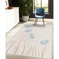 thumbnail image 4 of Flower Decorative Rug, Floral Petals with Striped Leaves and Lines Modern Style Geometrical Design Print, Quality Carpet for Bedroom Dorm and Living Room, 6 Sizes, Pale Blue, by Ambesonne, 4 of 4