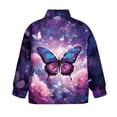thumbnail image 5 of Uorisanigo Girls Half Zip Pullover Sweatshirt Fall Fashion Purple Butterfly Long Sleeve Pullover Shirts Top Oversized Quarter Zipper Cropped Sweatshirt for Sports and Daily Wear, 5 of 7