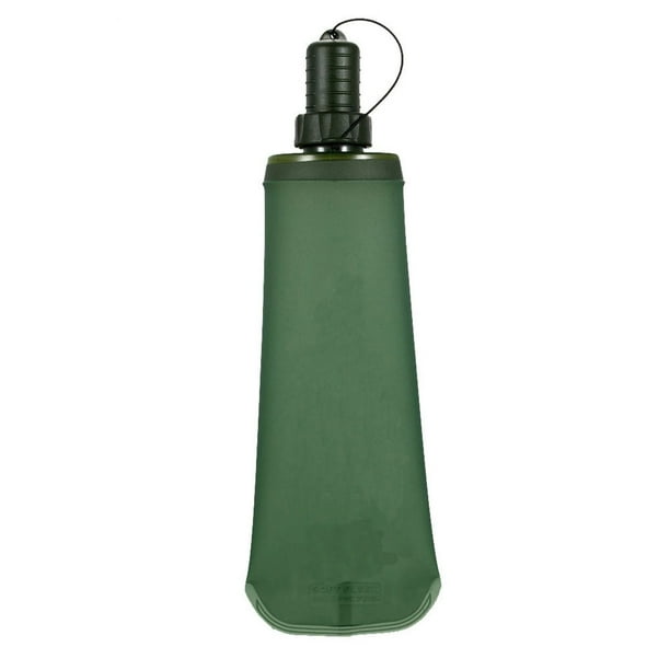 Eigraketly Botella de agua recargable, plegable, Flexible, bolsa lavable, actividad exterior, correr, acampar, viajar, ciclismo, botellas Ropa Deportiva, Zapatos Verde 250ml Eigraketly OD022329-01