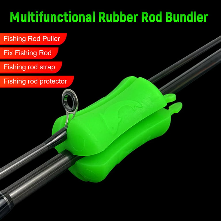 Fishing Rod Holder Fishing Pole Straps Bundle Rod Ball Portable Fishing Rod  Fixed Ball Resistant Reusable Rubber Fishing Pole Clip Fastener Binding
