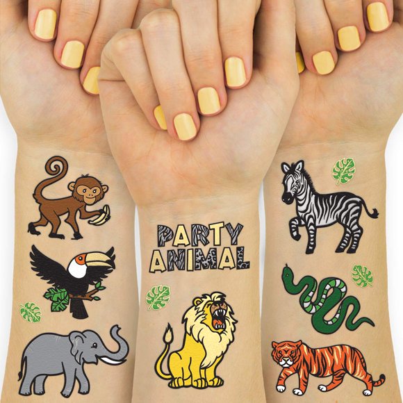 Tatuajes temporales xo, Fetti Jungle para niños, 30 estilos
