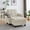 Beige + Engineered Wood + 1 Seat + Foam, variant on Convertible Chaise Lounge Sofa Bed with 6-Position Adjustable Backrest, USB Charging Port, Hidden Storage Armrests, Cup Holders and 360° Swivel Side Table, Dark Gray Sleeper Chair for Living Room