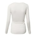 thumbnail image 3 of H2H Womens Basic Slim Fit Soft Long Sleeve V Neck Cotton T-Shirt WHITE US 2XL/Asia 2XL (CWTTL0172), 3 of 6