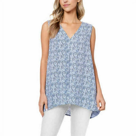 Fever Ladies' Sleeveless Tunic, Blue Paisley Large
