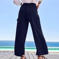 thumbnail image 4 of Wenyuyu Women's Palazzo Pants with Pockets Lounge Wide Leg High Waisted Trousers Flowy Solid Color Y2K Cargo Trousers, 4 of 7