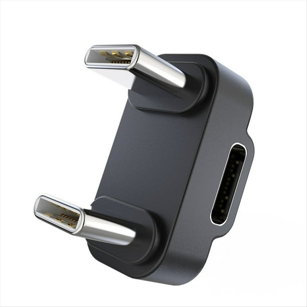 Adaptador TC A TC en Ángulo de 180 Grados, Conector en Forma de U, PD 100 W/10 Gbps, Extensor Tipo C de 180°.