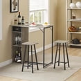 thumbnail image 4 of Huloretions Dining Table Set for 2,Small Dining Table Set Height Pub Table with 2 Chairs,Pub Table with 2 Stools with 2 Stools,Bar Table and Chairs Set 3-Layer Storage Shelf &1 Drawer 3-Piece Breakfas, 4 of 9