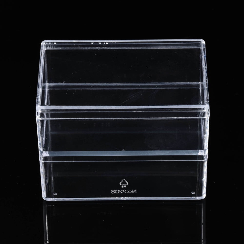 Rectangle Polystyrene Bead Storage Container with 2 Compartments Organizer boxes for Jewelry Beads Small Accessories Clear 850x60x60mm