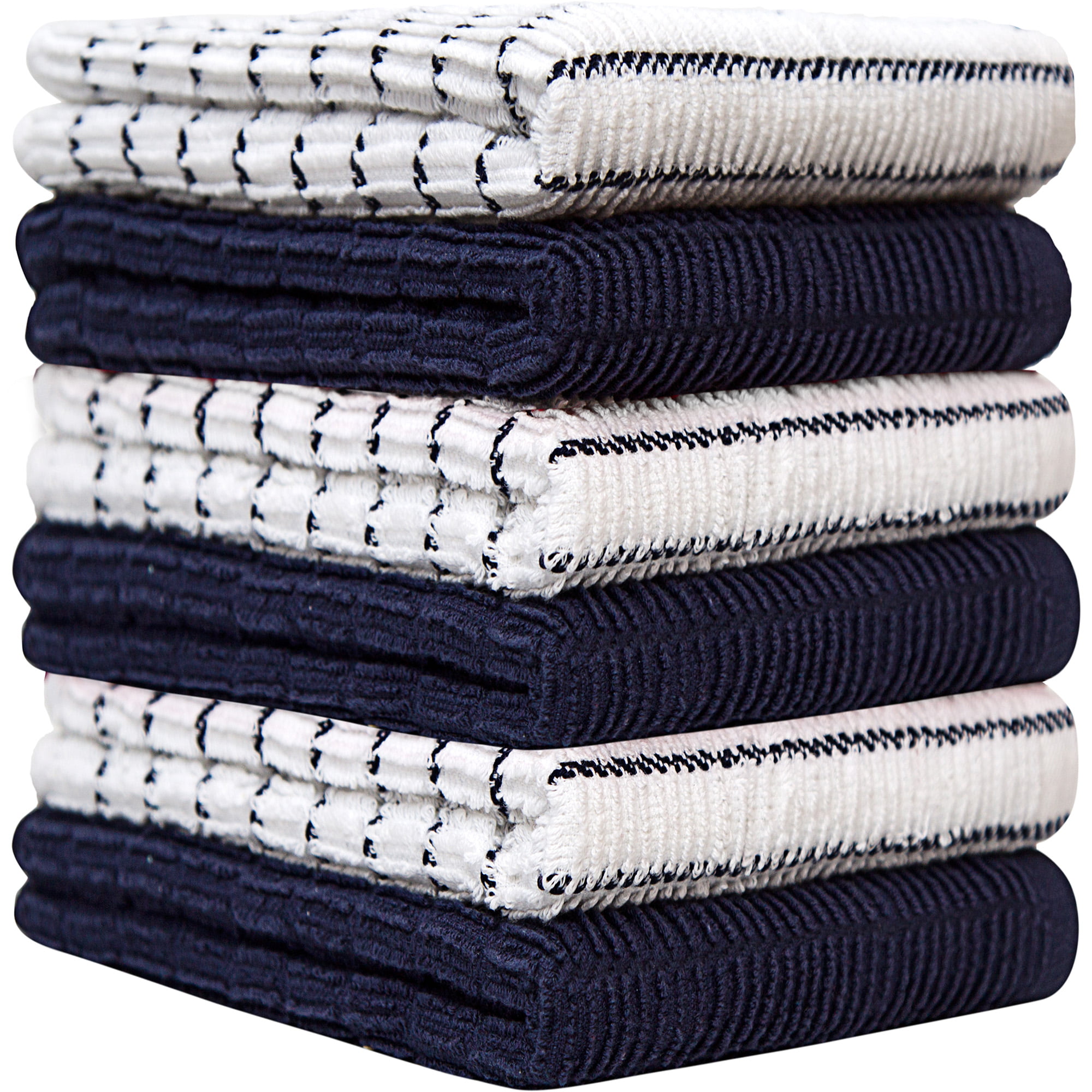 Bumble Towels Premium Kitchen Towels (20Ax 28A, 6 Pack) Large Kitchen Hand Towels Kitchen Towels Cotton Flat & Terry Towel Highly Absorben