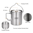 thumbnail image 3 of Pot en Acier Inoxydable 750 ml Tasse d'Eau Portable avec Couvercle et Poignée Pliable Camping Extérieur, 3 of 8