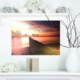 thumbnail image 1 of Wooden Boardwalk into Colorful Sea - Bridge Canvas Art Print, 1 of 3