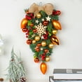 thumbnail image 4 of Christmas Teardrop Floral Swag 19.6 inch Hanging Christmas Red Berry Teardrop Wreath for Front Door Holiday Christmas, 4 of 6