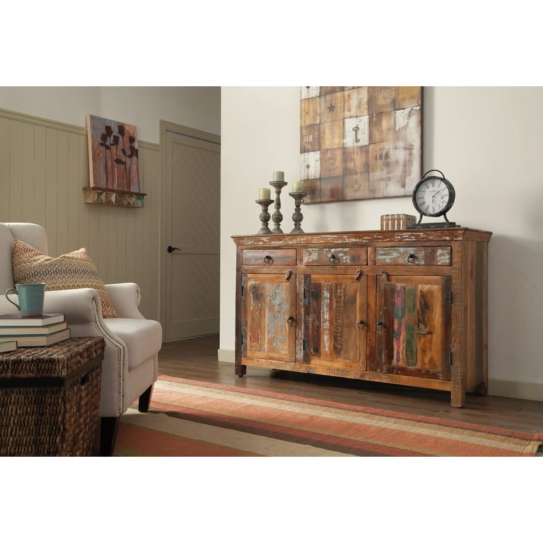 3 door Accent Cabinet Reclaimed Wood