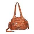 thumbnail image 2 of Xuanheng Sac à Main Mode Bourse Seau Sac Cartable Sangle Ajustable Porte-Monnaie Support PU Souple Brun, 2 of 8