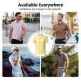 thumbnail image 4 of Kdxio Daisies Flowers Print Men's Short Sleeve Polo Shirt,Midweight Men's Shirt, 4 of 6