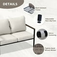 thumbnail image 6 of EAGLE PEAK Sunset Dune Indoor/Outdoor Patio Loveseat Couch, Modern Metal Framed Loveseat with Rattan Wicker with Beige Cushions, 6 of 10