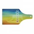 thumbnail image 1 of Colorful Cutting Board, Gradient Colored Digital Female Human Body with Central Points Design, Decorative Tempered Glass Cutting and Serving Board, Wine Bottle Shape, Multicolor, by Ambesonne, 1 of 1