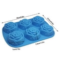 thumbnail image 3 of Large Rose Flower Silicone Tray for Cake Bread Pudding Chocolate Muffin Soap, SENHAI 6-Cavity 3D Ice Cube Handmade Molds- Purple & Blue & Pink, 3 of 6