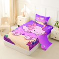 thumbnail image 2 of Manfei Cartoon Axolotl Twin Sheets,Underwater Scene Bedding For Girls,Purple Pink,3 Pieces,1 Fitted Sheet and 1 Pillowcase, 2 of 7