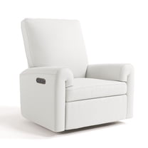 Storkcraft Sorrento Deluxe Power Recliner Swivel Glider, Ivory Basketweave