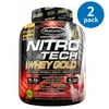 (2 Pack) Muscletech Nitro Tech Whey Gold Protein Powder, Strawberry, 24g Protein, 6 Lb