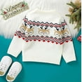 thumbnail image 6 of Odeerbi Infant Boys Girls Christmas Sweater Cute Winter Thermal Knit Crewneck Sweater Christmas Style Knitted Tops Baby Sweaters Infant Clothes White, 6 of 8