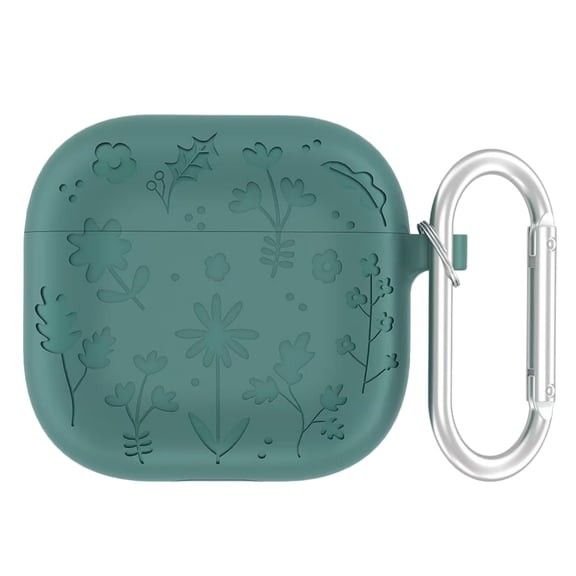 Suitable for Apple AirPods 4th Generation 2024 Flower Carving Case with Keychain