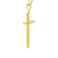 thumbnail image 2 of Precious Stars 14K Yellow Solid Gold Traditional 1.30" Cross Unisex Religious Pendant with 24" Chain Necklace, 2 of 7
