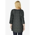 thumbnail image 2 of Woman Within Plus Size Perfect Printed Three-Quarter-Sleeve V-Neck Tunic, 2 of 6