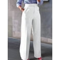 thumbnail image 2 of Women'S High Waisted Wide Leg Dress Pants for Business and Office Wear White M, 2 of 4