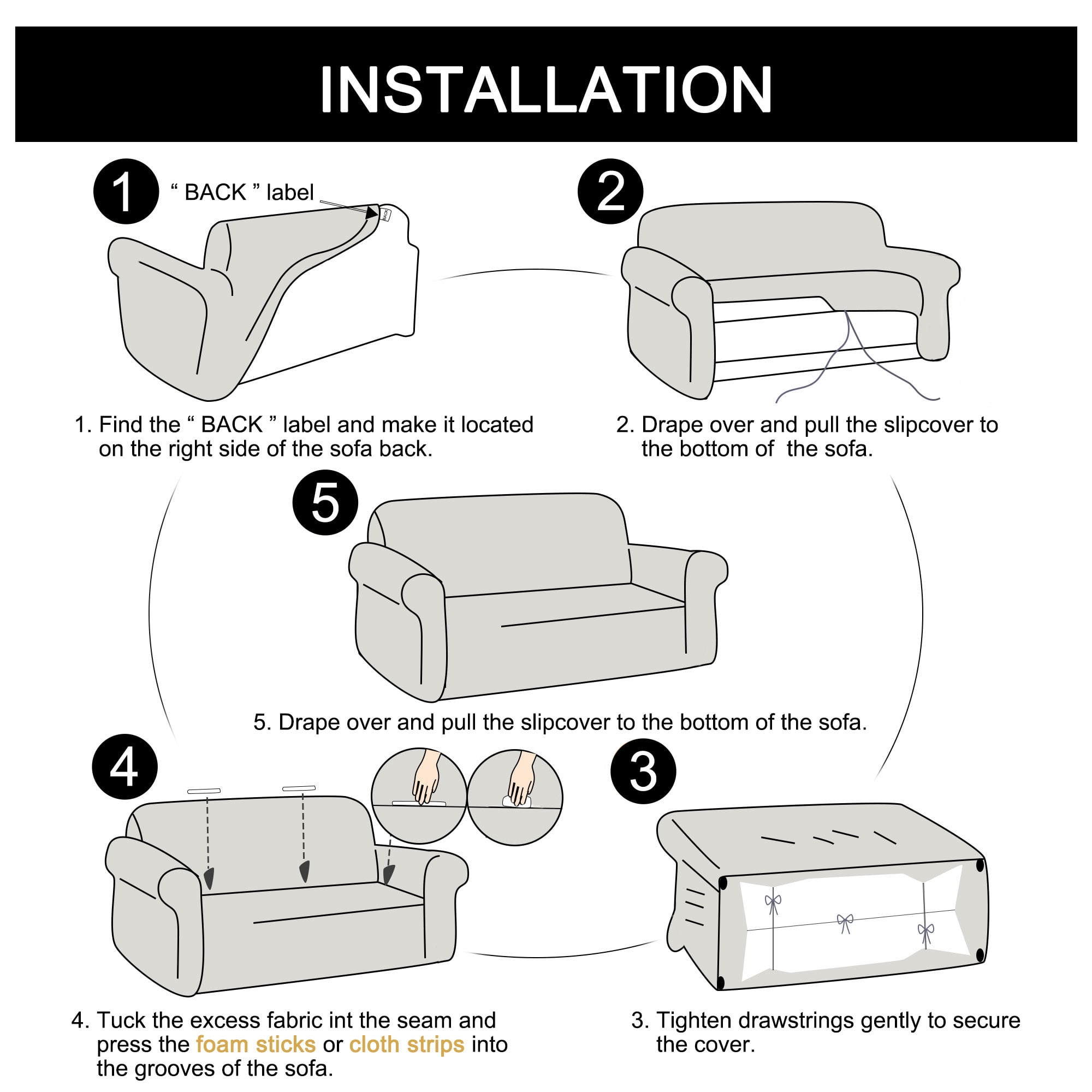 Unique Bargains Solid 1/2/3 Seater Sofa Cover Stretch Couch Slipcover Dark Gray Sofa