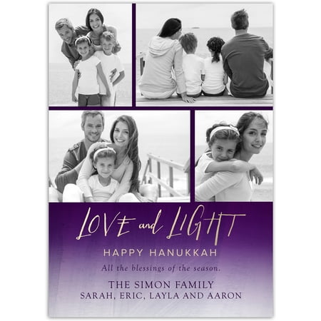 Love and Light - 5x7 Personalized Hanukkah Card