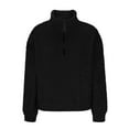 thumbnail image 5 of Womens Half Zip Fleece Pullover Long Sleeve Oversized Sherpa Sweatshirt Warm Zipper High Neck Fuzzy Sweater Tops (L, Black), 5 of 7