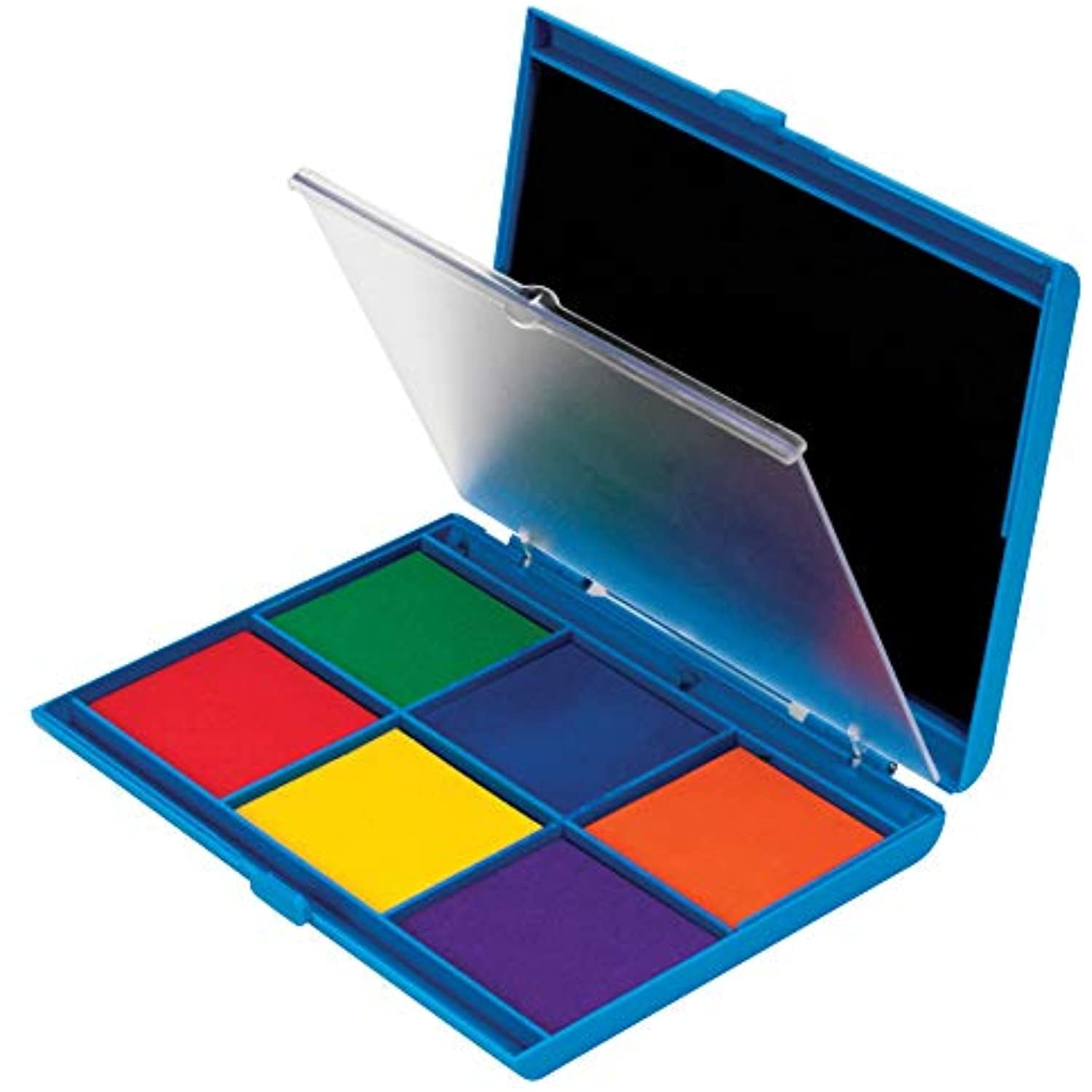 Learning Resources 7Color Washable Ink Stamp Pad, Green, Blue, Orange