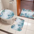 thumbnail image 5 of Summer Marine Life Bathroom Rugs Set Ocean Coral Starfish Green Seaweed Letter Print Non Slip Absorbent Soft Bath Mats 3 Piece Set with Bathroom Rug, U-Shaped Floor Mat, Toilet Seat Cover Small Size, 5 of 9