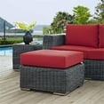 thumbnail image 3 of Bowery Hill Contemporary Aluminum and Rattan Patio Ottoman in Canvas/Red, 3 of 3