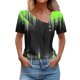 thumbnail image 1 of Camisetas de Manga Corta para las Mujeres Impresas Primavera Verano Botón de la Camiseta Casual, Camisetas de Mujer Casual, 1 of 4