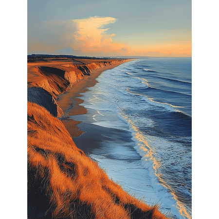 Sunset Coastline Canvas Print/Wall Art, Perfect for Living Room, Hotel, and Restaurant Decoration.
