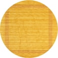 thumbnail image 1 of Ahgly Company Machine Washable Indoor Round Contemporary Deep Yellow Area Rugs, 6' Round, 1 of 7