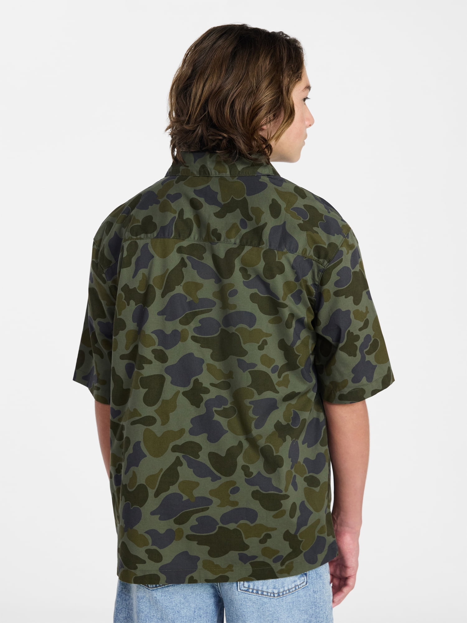 Weekend Academy Boys Button Down Shirt with Short Sleeves, Sizes 4-18