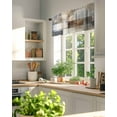 thumbnail image 3 of Gradient Art Valances for Windows Grey Beige Blue Abstract Vintage Painting Retro Valance Rod Pocket Short Window Treatments Curtains for Kitchen Bathroom Living Room Bedroom, 60 x 18 Inch, 3 of 7