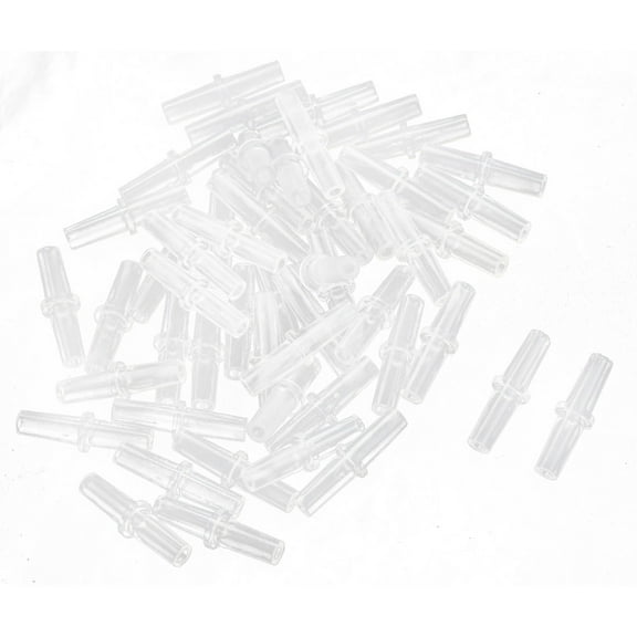 REGALWOVEN  50 Pcs Clear Plastic 2mm Aquarium Air Line Tubing Valve Connectors