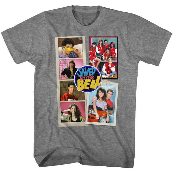 Saved By The Bell Scrapbook Graphite Heather Adult T-Shirt 4Xl