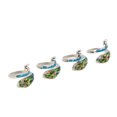thumbnail image 1 of Crochet 4Pcs Crochet Rings Stainless Steel Unique Peacock Shape Adjustable Design Light Weight Knitting Loop Rings, 1 of 7
